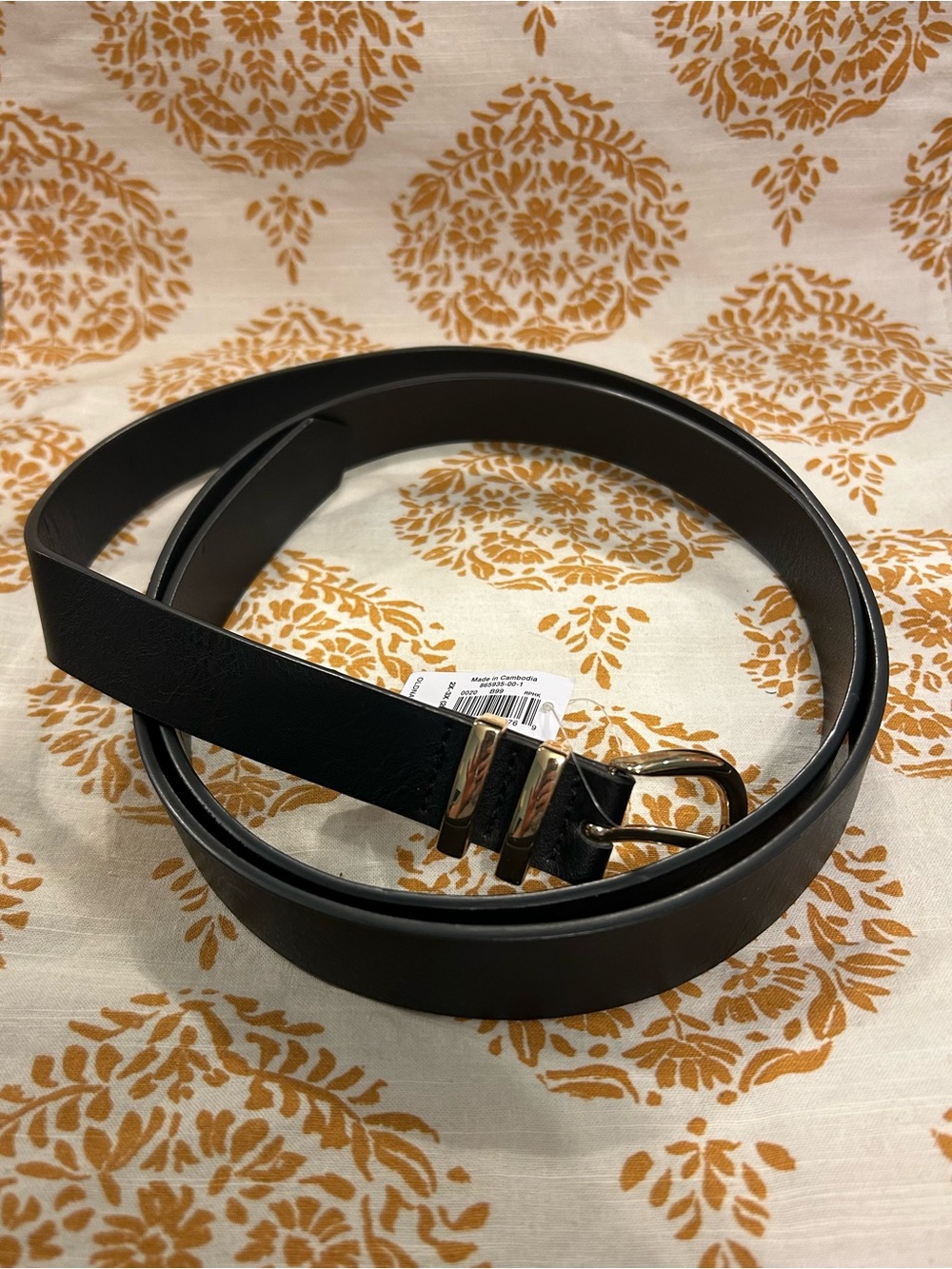 Black Women’s Belt with Gold Buckle